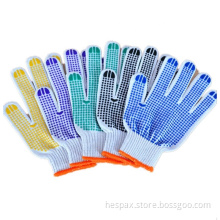Hespax 7 Gauge PVC Dotted Labour Cotton Gloves